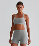 EcoLuxe Halter Sports Bra ELWX020-GY - LomanRay Active