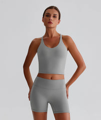 EcoLuxe Beauty Back Crop ELWX028-GY - LomanRay Active