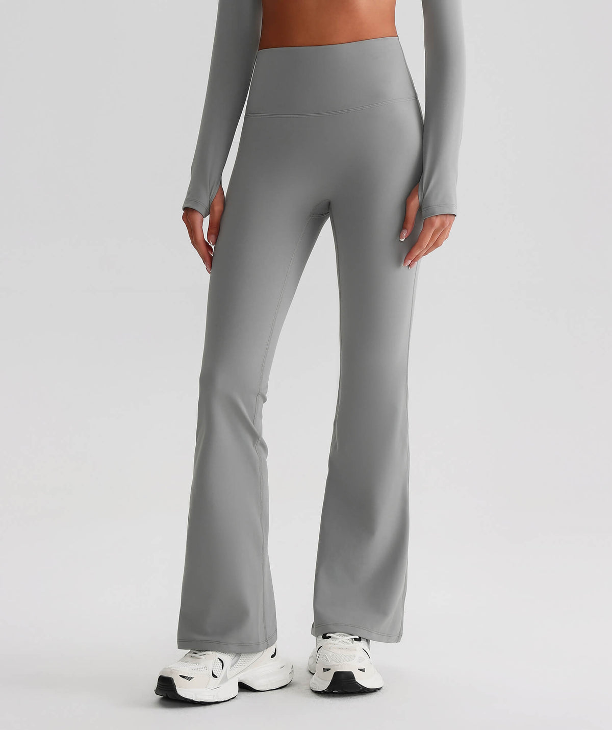 EcoLuxe Flare Leggings ELCK006-GY - LomanRay Active