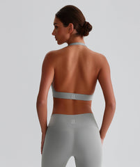 EcoLuxe Halter Sports Bra ELWX020-GY - LomanRay Active
