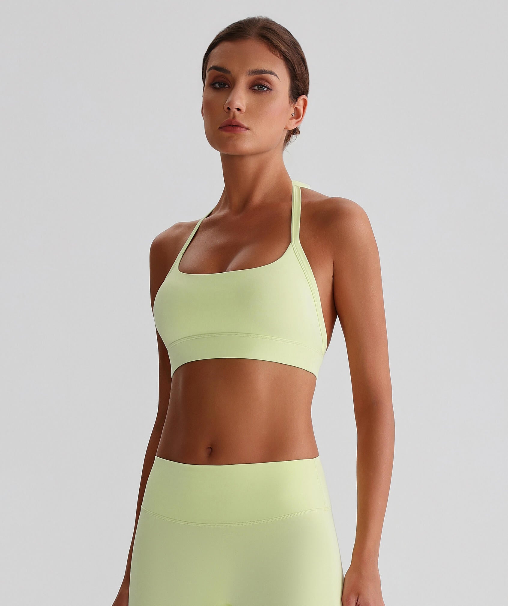 EcoLuxe Halter Sports Bra ELWX020-LG - LomanRay Active