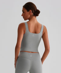 EcoLuxe Scoop Neck Tank ELWX011-GY - LomanRay Active
