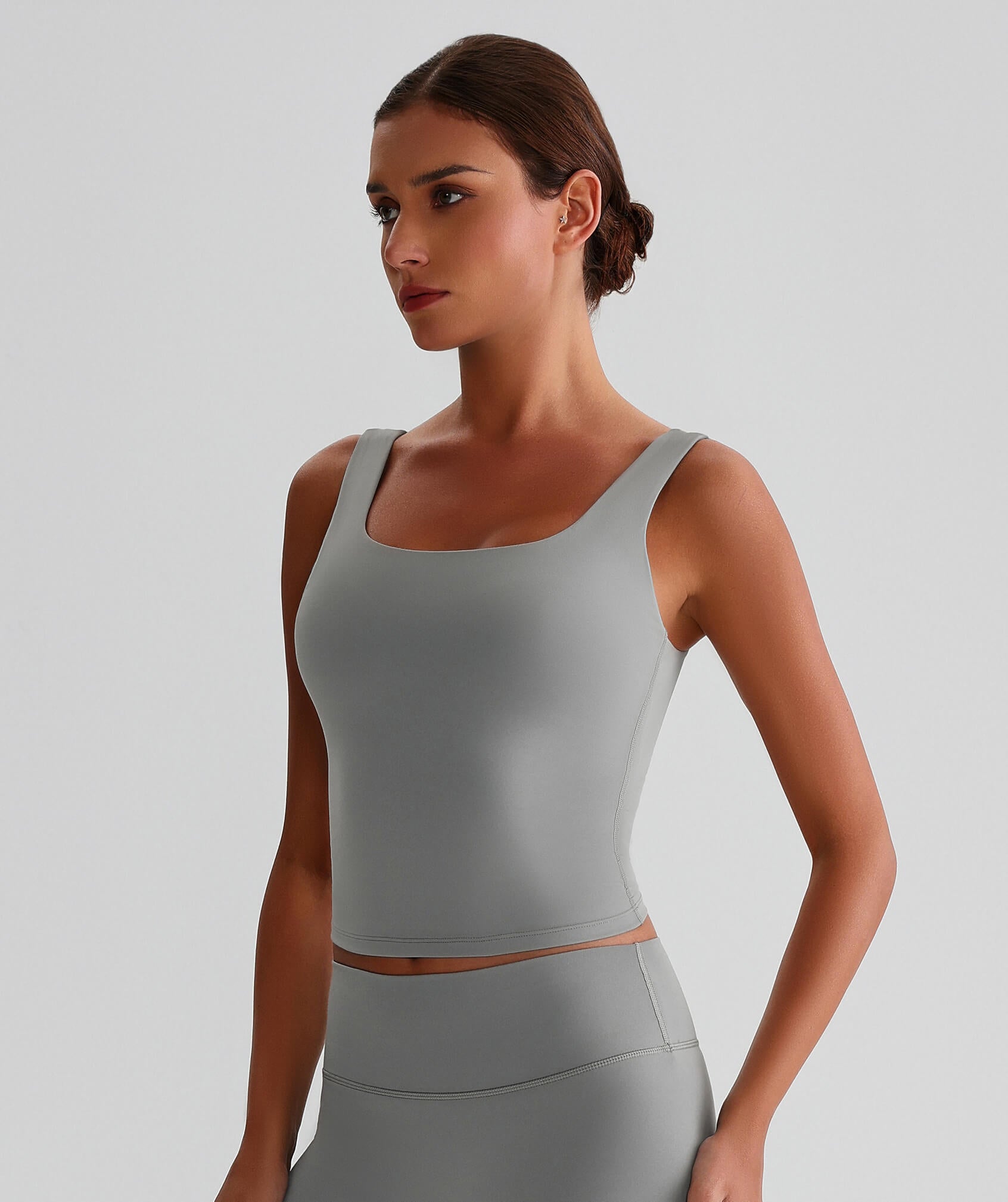 EcoLuxe Scoop Neck Tank ELWX011-GY - LomanRay Active