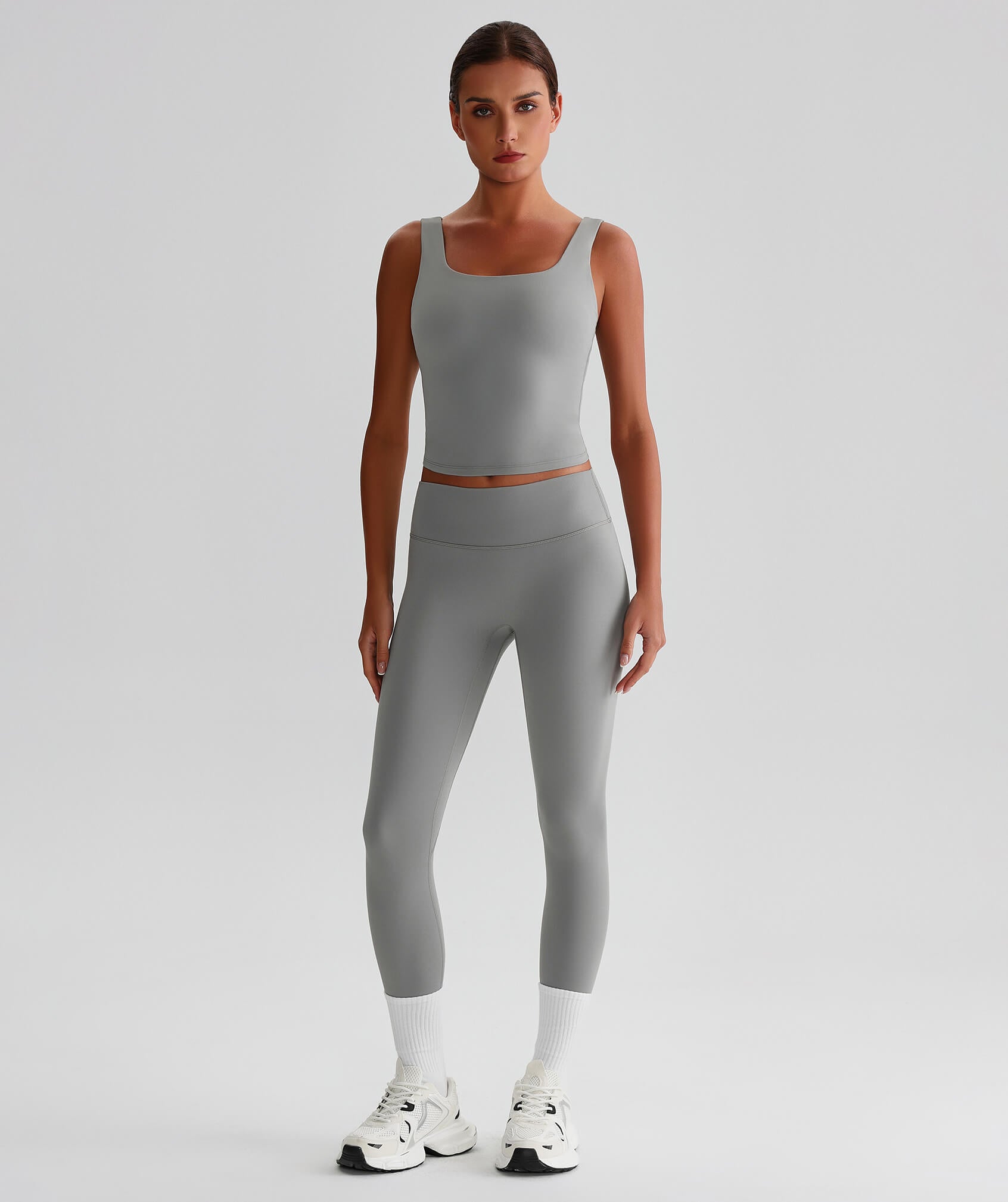 EcoLuxe Scoop Neck Tank ELWX011-GY - LomanRay Active